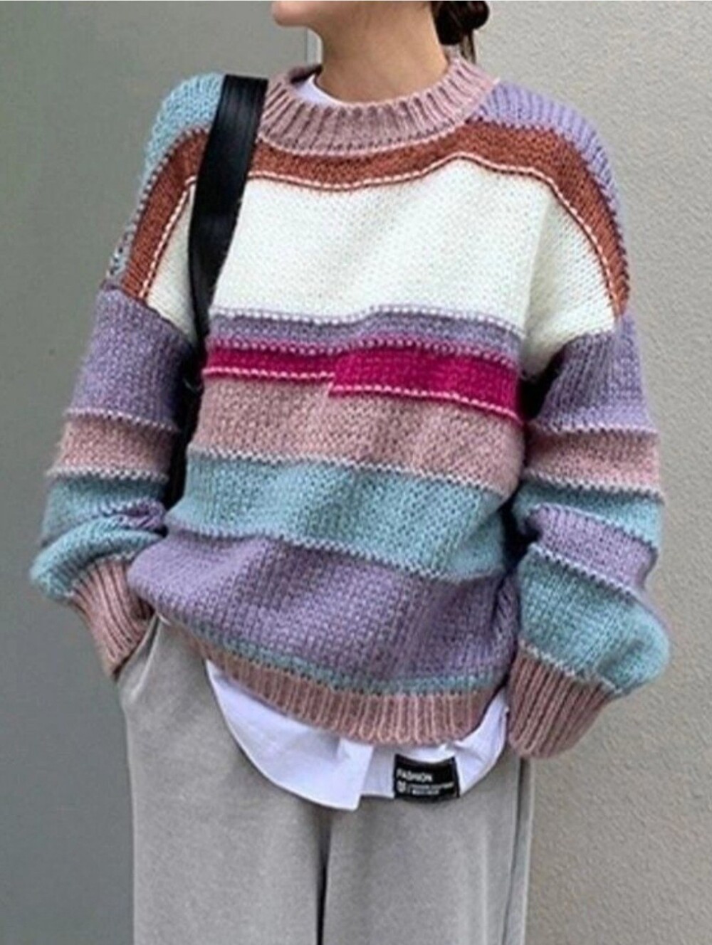 NWT Lumiére Chunky Striped Knit Sweater